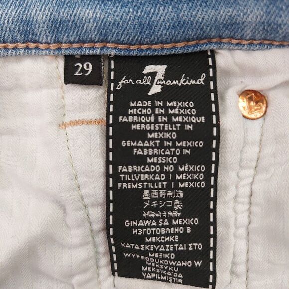 7 For All Mankind Jeans Womens 29 Blue Josefina Skinny Boyfriend Stretch Button - Picture 9 of 12